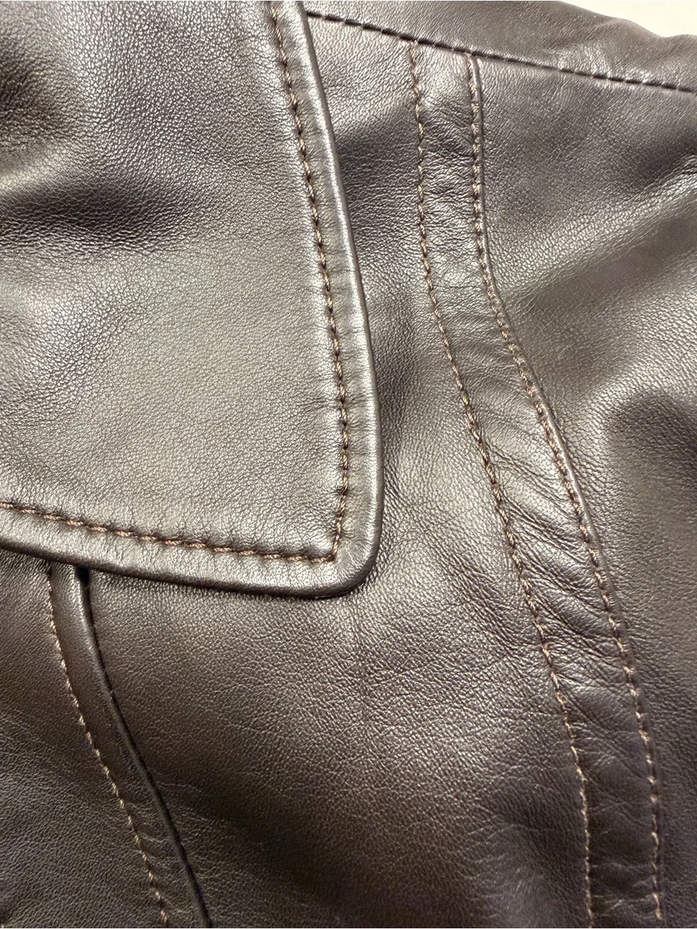 Coach Brown Leather Jacket with Signature Tan Lining